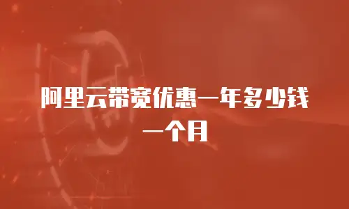 阿里云带宽优惠一年多少钱一个月