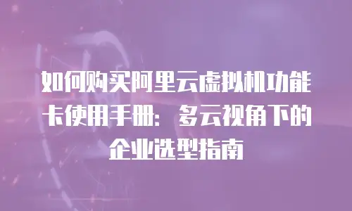 如何购买阿里云虚拟机功能卡使用手册：多云视角下的企业选型指南