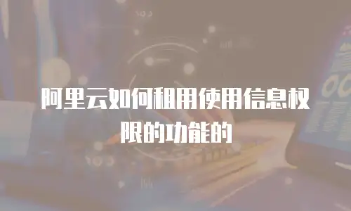 阿里云如何租用使用信息权限的功能的