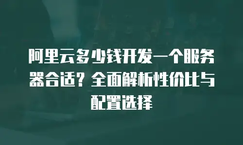 阿里云多少钱开发一个服务器合适？全面解析性价比与配置选择