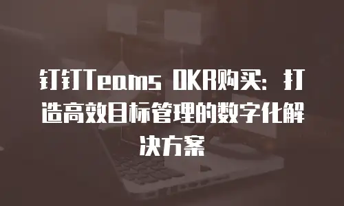 钉钉Teams OKR购买：打造高效目标管理的数字化解决方案