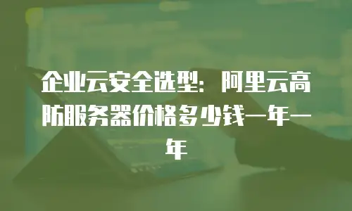 企业云安全选型：阿里云高防服务器价格多少钱一年一年