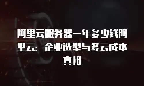 阿里云服务器一年多少钱阿里云：企业选型与多云成本真相