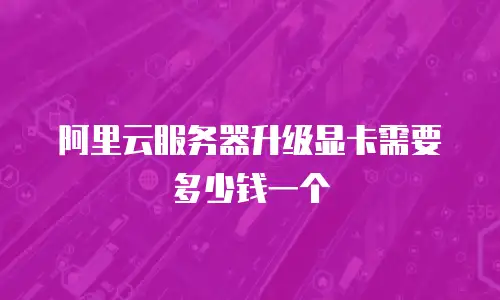 阿里云服务器升级显卡需要多少钱一个
