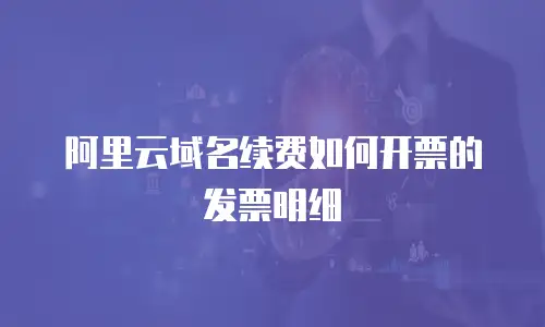 阿里云域名续费如何开票的发票明细