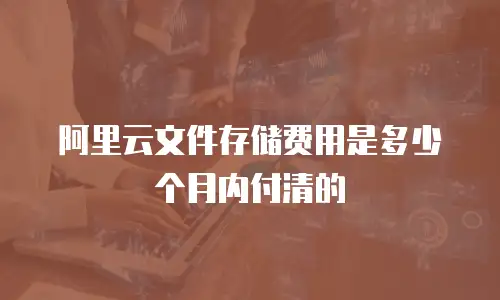 阿里云文件存储费用是多少个月内付清的
