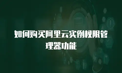 如何购买阿里云实例权限管理器功能