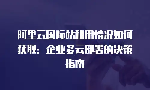 阿里云国际站租用情况如何获取：企业多云部署的决策指南