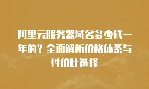 阿里云服务器域名多少钱一年的？全面解析价格体系与性价比选择
