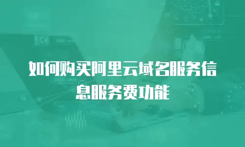 如何购买阿里云域名服务信息服务费功能