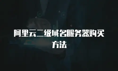 阿里云二级域名服务器购买方法