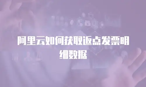 阿里云如何获取返点发票明细数据