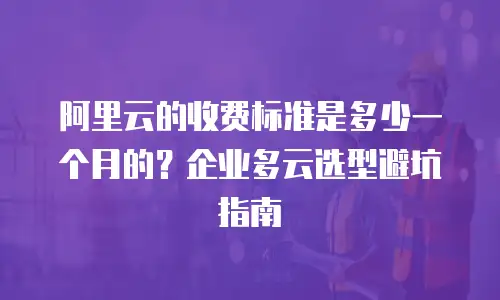 阿里云的收费标准是多少一个月的？企业多云选型避坑指南