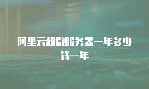 阿里云超微服务器一年多少钱一年