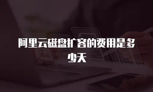 阿里云磁盘扩容的费用是多少天