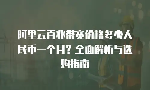 阿里云百兆带宽价格多少人民币一个月？全面解析与选购指南