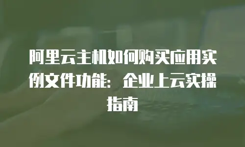 阿里云主机如何购买应用实例文件功能：企业上云实操指南