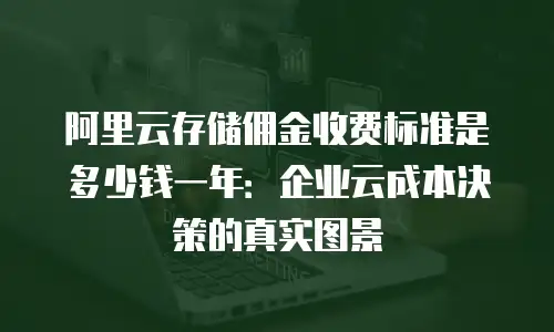 阿里云存储佣金收费标准是多少钱一年：企业云成本决策的真实图景