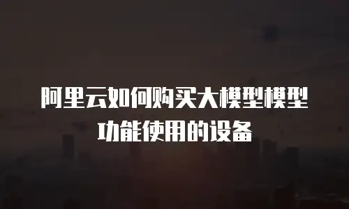 阿里云如何购买大模型模型功能使用的设备