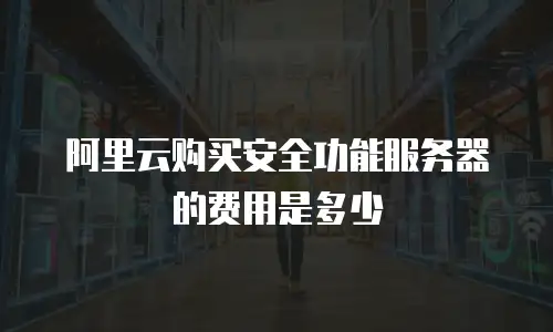 阿里云购买安全功能服务器的费用是多少