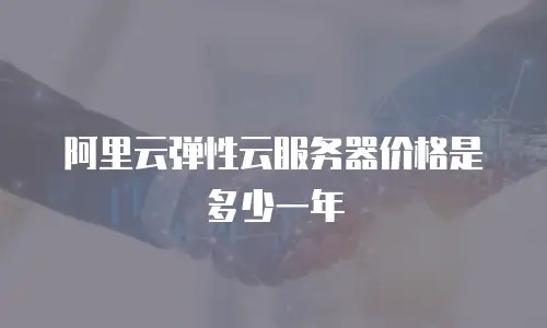 阿里云弹性云服务器价格是多少一年