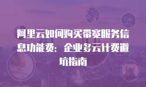 阿里云如何购买带宽服务信息功能费：企业多云计费避坑指南