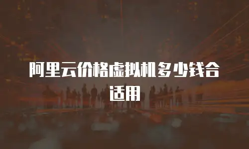 阿里云价格虚拟机多少钱合适用