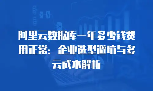 阿里云数据库一年多少钱费用正常：企业选型避坑与多云成本解析