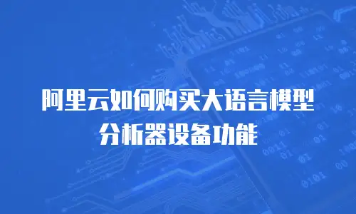 阿里云如何购买大语言模型分析器设备功能