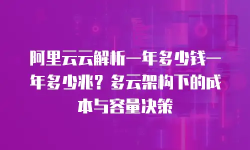 阿里云云解析一年多少钱一年多少兆？多云架构下的成本与容量决策
