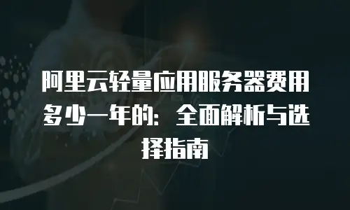 阿里云轻量应用服务器费用多少一年的：全面解析与选择指南