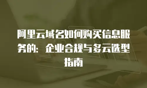 阿里云域名如何购买信息服务的：企业合规与多云选型指南
