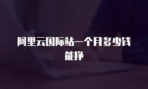 阿里云国际站一个月多少钱能挣