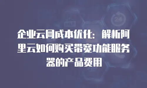 企业云网成本优化：解析阿里云如何购买带宽功能服务器的产品费用