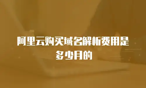 阿里云购买域名解析费用是多少月的
