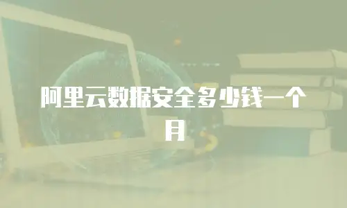 阿里云数据安全多少钱一个月