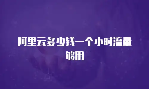 阿里云多少钱一个小时流量够用