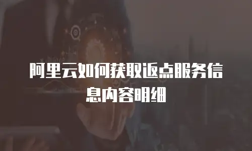 阿里云如何获取返点服务信息内容明细