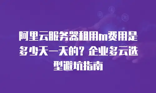 阿里云服务器租用m费用是多少天一天的？企业多云选型避坑指南