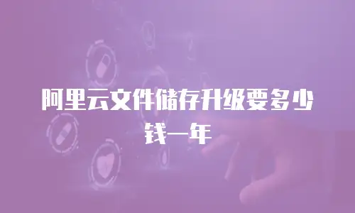 阿里云文件储存升级要多少钱一年