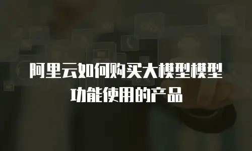 阿里云如何购买大模型模型功能使用的产品