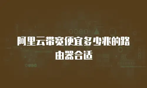 阿里云带宽便宜多少兆的路由器合适