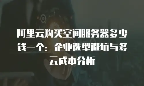阿里云购买空间服务器多少钱一个：企业选型避坑与多云成本分析