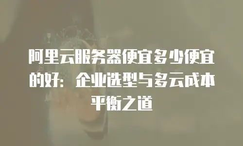 阿里云服务器便宜多少便宜的好：企业选型与多云成本平衡之道