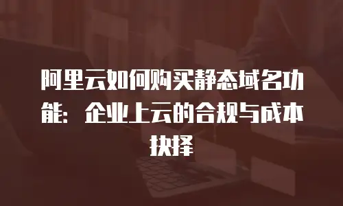 阿里云如何购买静态域名功能：企业上云的合规与成本抉择