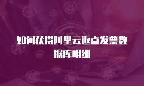 如何获得阿里云返点发票数据库明细