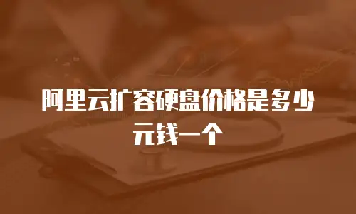 阿里云扩容硬盘价格是多少元钱一个