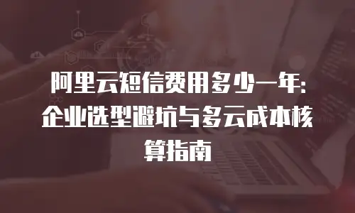 阿里云短信费用多少一年：企业选型避坑与多云成本核算指南
