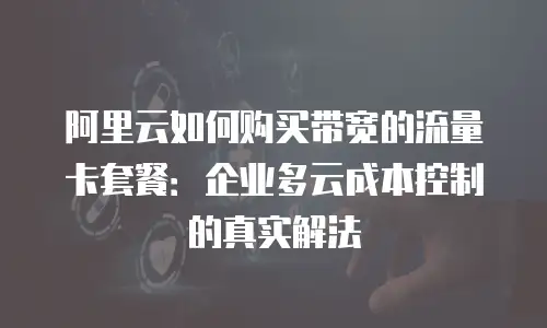 阿里云如何购买带宽的流量卡套餐：企业多云成本控制的真实解法