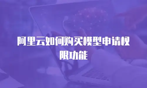 阿里云如何购买模型申请权限功能